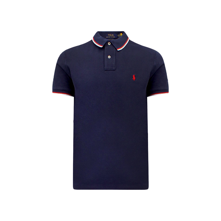 ◆당일◆26SS 포니 자수 커스텀 슬림핏 폴로 티셔츠 블루 710842621 003