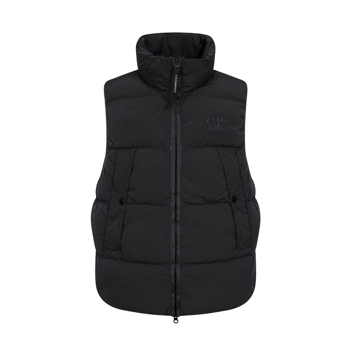 ◆당일◆25FW 로고 자수 패딩 조끼 블랙 19CMVE149A 005904G 999