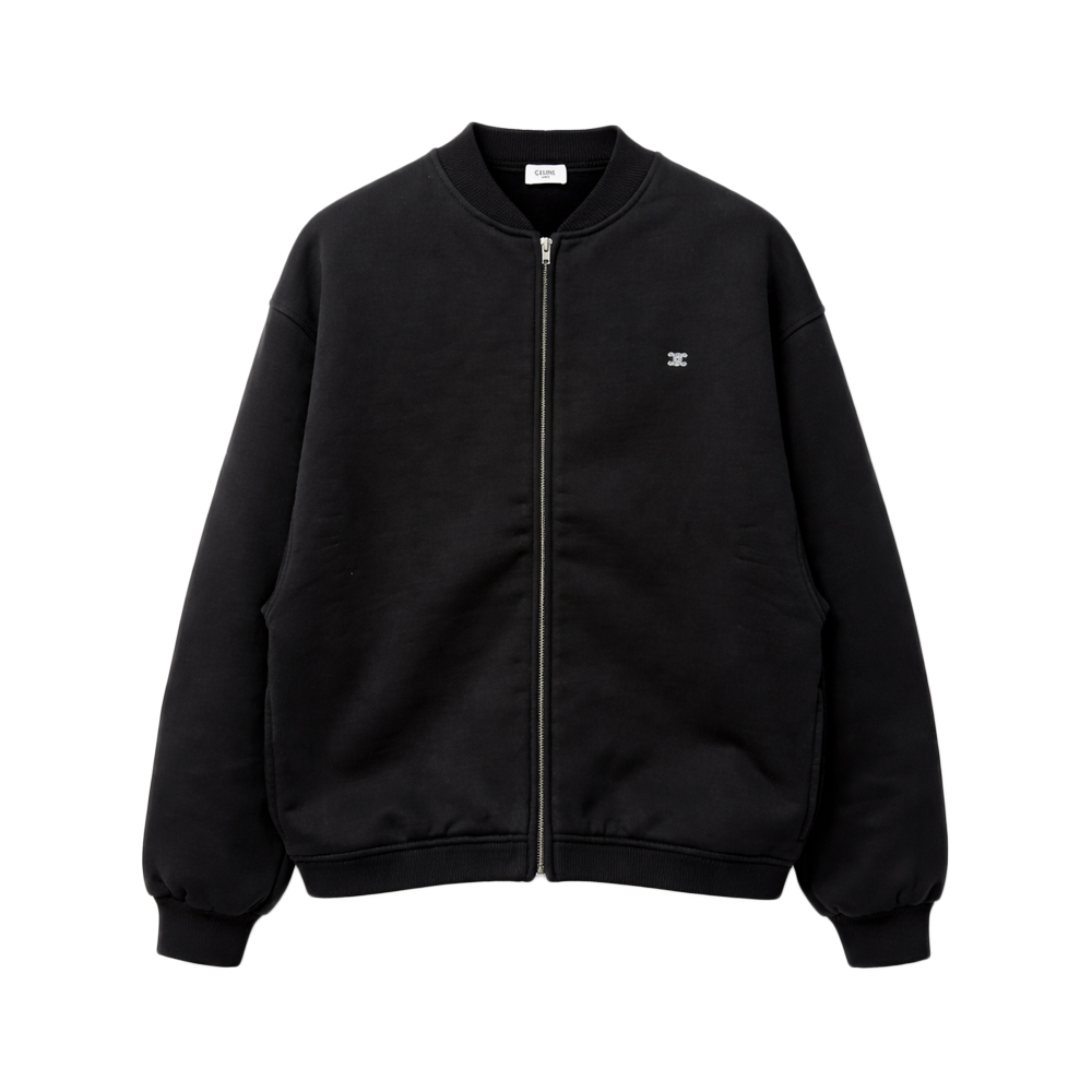 26SS 트리오페 로고 코튼 플리스 테디 자켓 블랙 RV17R1233 38NO