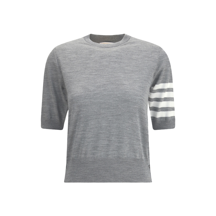 ◆당일◆26SS 사선 메리노 울 숏 슬리브 니트 라이트그레이 FKA471B Y1014 055