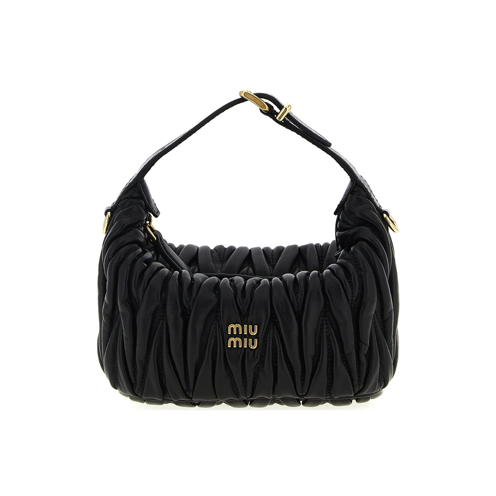 26SS 마틀라세 금장 로고 호보백 블랙 5NE026 AFPP F0002