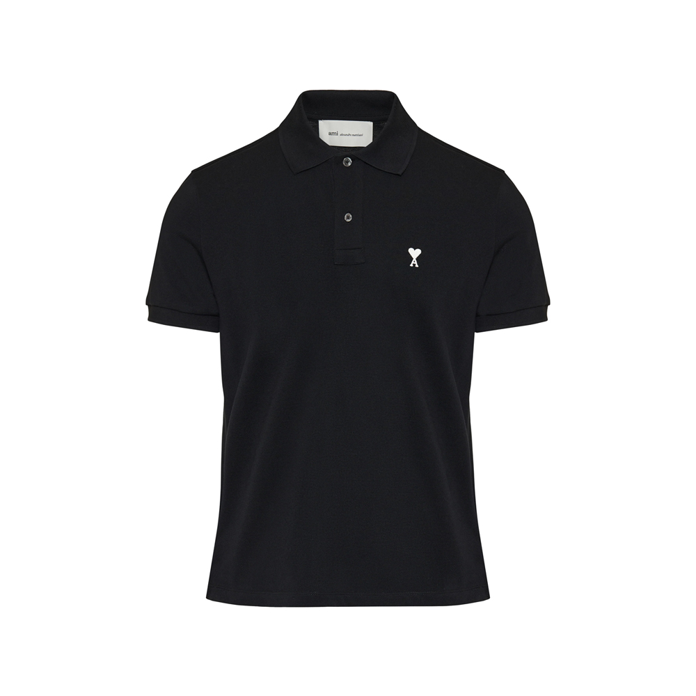 26SS 하트 스몰 로고 카라 티셔츠 블랙 HPL411 760 045