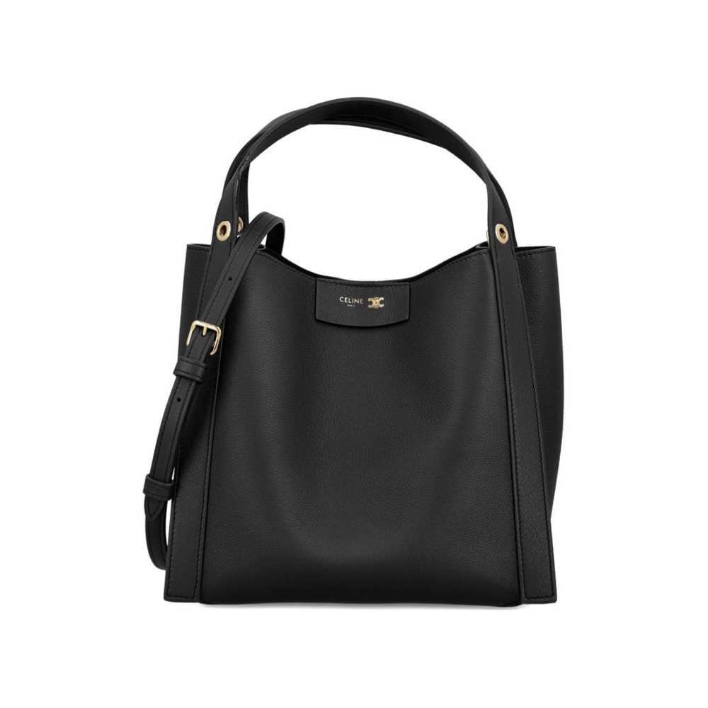 26SS 금장로고 스몰 큐브 토트&숄더백 블랙 124182 T83 38NO