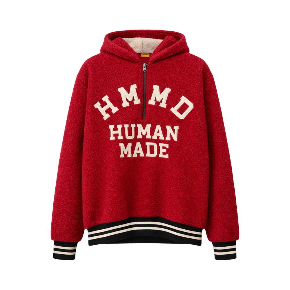 26SS 하프 집업 플리스 후드티 레드 HM30CS008 RED