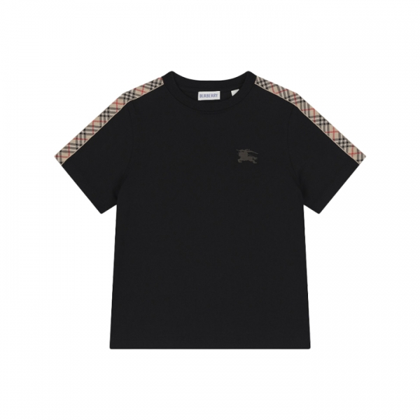 ◆키즈◆키즈 체크 시더 반팔 티셔츠 블랙 8108033