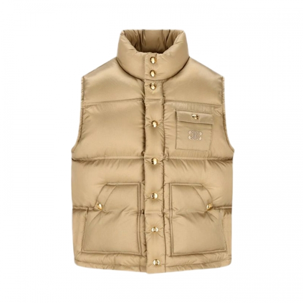 ◆당일◆25FW 트리오페 패치 포켓 나일론 패딩 조끼 베이지 RV0QO0C66 02BG