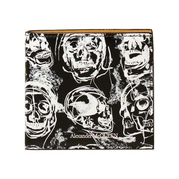 ◆15주년◆스컬 스케치 패턴 코인 반지갑 블랙 602139 2E60B 1070