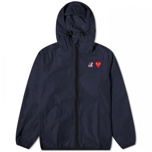 ◆당일◆25SS X K-WAY 레드 와펜 바람막이 자켓 네이비 AZ-J501-051-1