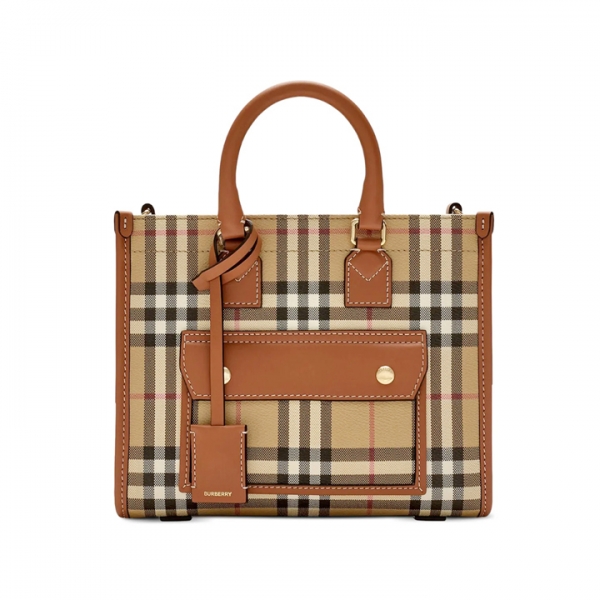 ◆당일◆26SS 미니 프레야 빈티지 체크 토트&크로스백 브라이어브라운 8109793