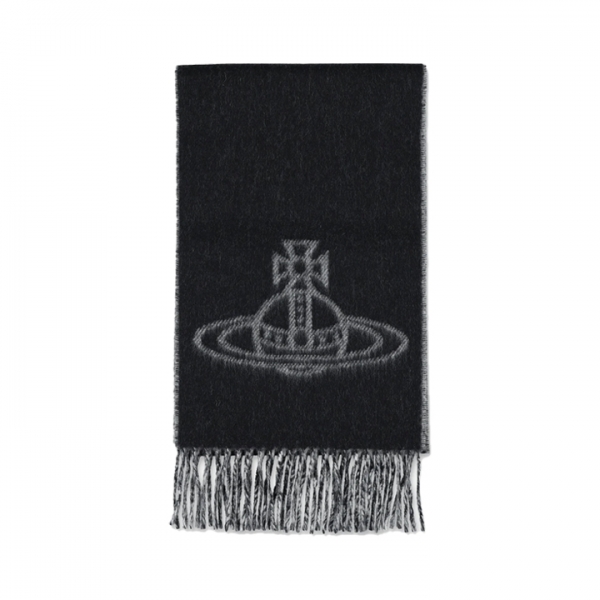 ◆당일◆25FW ORB 로고 싱글 투톤 머플러 블랙 81030006 W00ZH N401