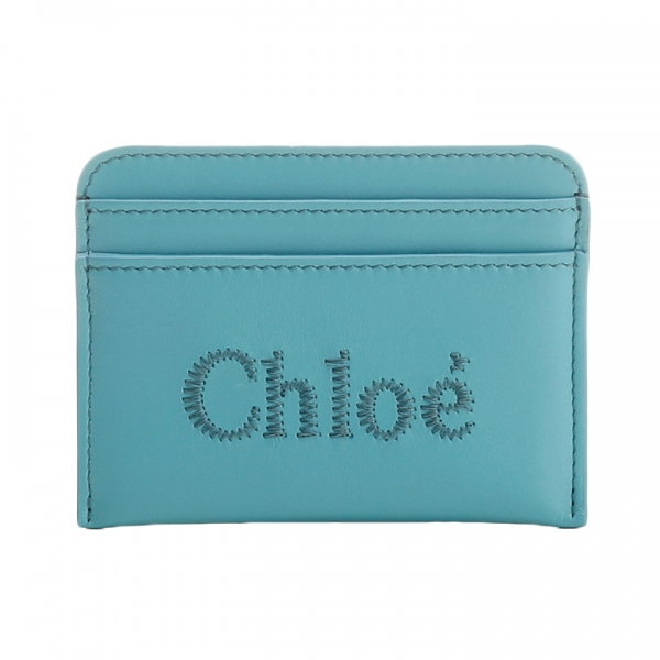 ◆당일◆24FW 로고 자수 카드지갑 아쿠아 CHC23SP868I10 46K