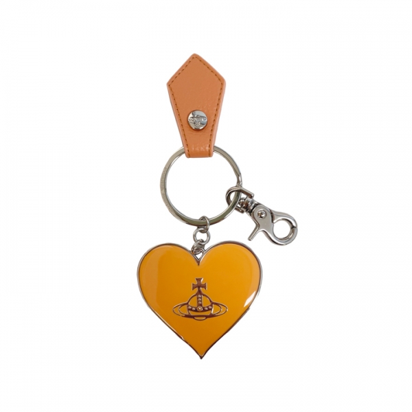 ◆당일◆26SS ORB 로고 미러 하트 키링 오렌지 8203011WU OM0014 G405