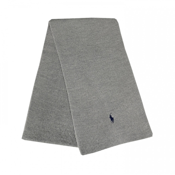 ◆당일◆25FW 네이비 포니 자수 골지 머플러 그레이 710886136 003