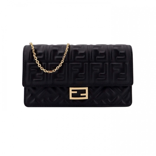 ◆당일◆26SS FF 로고 바게트 체인 월렛 숄더&크로스백 블랙 8M0498 AAJD F0KUR