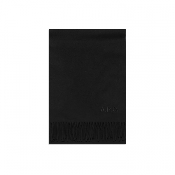 ◆당일◆26SS 시그니처 로고 자수 울 머플러 블랙 WOAFE M15171 LZZ