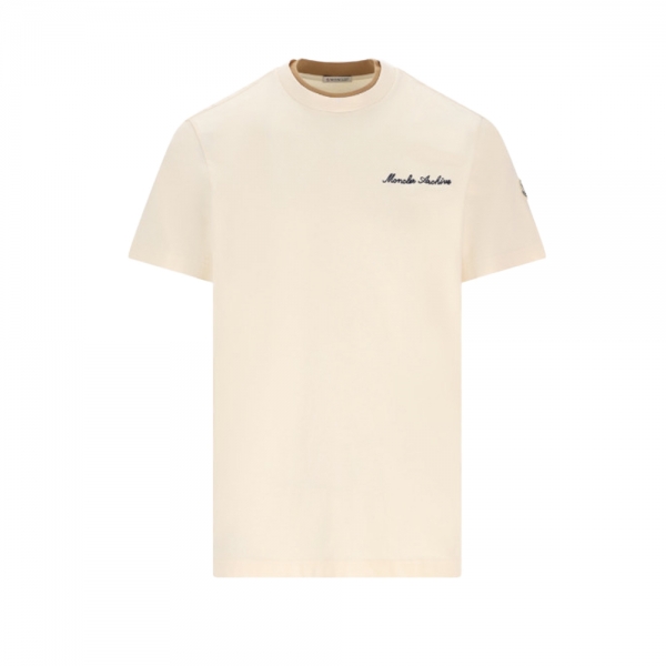 26SS 레터링 로고 레이어드넥 반팔 티셔츠 아이보리 8C000 15 89AYY 060