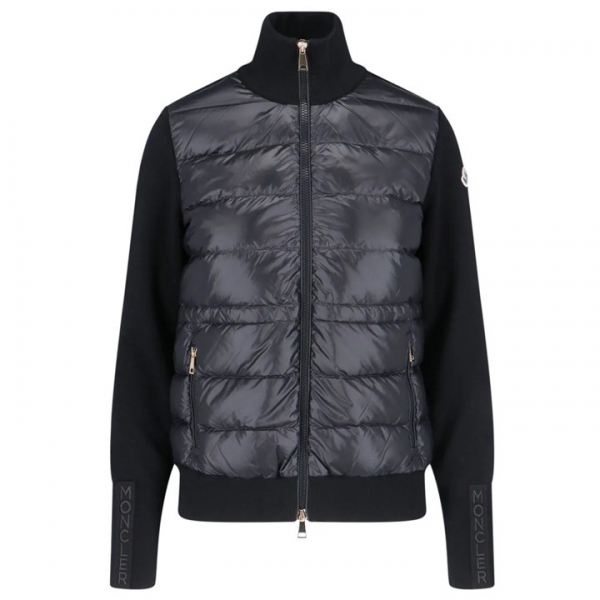 ◆당일◆24FW 로고 패치 니트 믹스 패딩 자켓 블랙 9B000 46 M1131 999