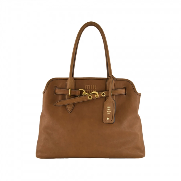 26SS 엠보로고 아방뛰르 나파레더 미디움 토트백 오크 5BG291 2BBL F0316