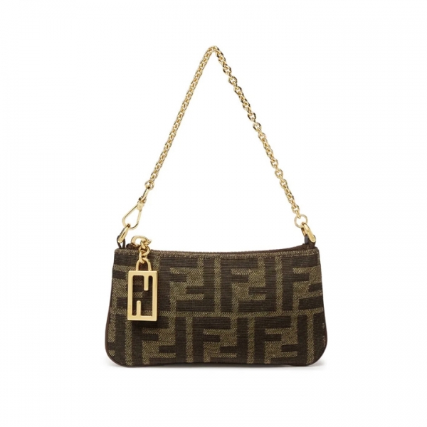 ◆당일◆26SS 미니 바게트 체인 파우치백 브라운 8M0535 A98P F1GL7