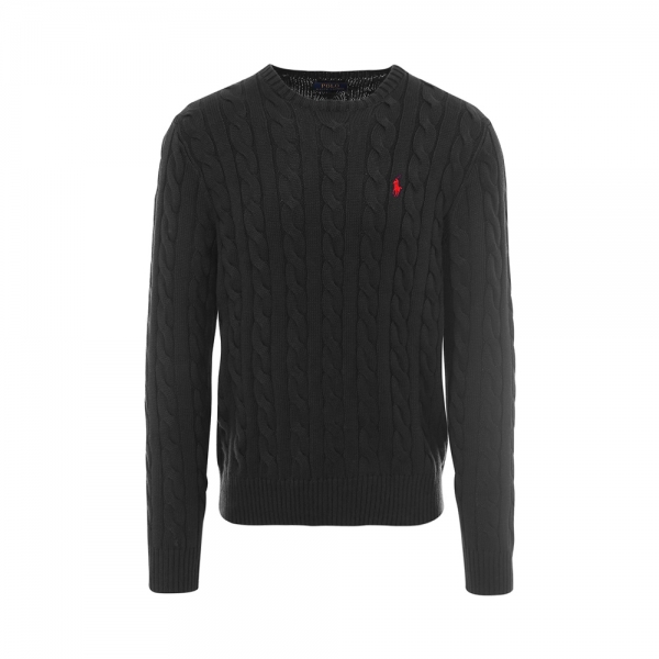 26SS 포니 자수 케이블 니트 블랙 710775885 012