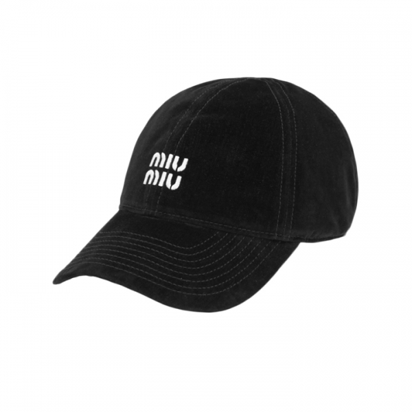 ◆당일◆25FW 로고 자수 벨벳 베이스 볼캡 블랙 5HC369 2CUA F034S