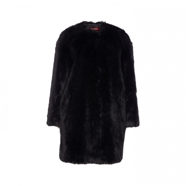 ◆당일◆25FW 에로스 EROS 퍼 라운드넥 코트 펄 블랙 2526456012 003