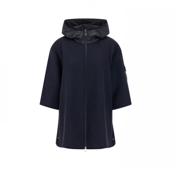 ◆당일◆25FW 로고 패치 울 후드 집업 케이프 네이비 3G000 02 M7148 P77