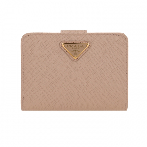 ◆당일◆25FW 사피아노 삼각로고 플랩 반지갑 핑크베이지 1ML018 QHH F0236