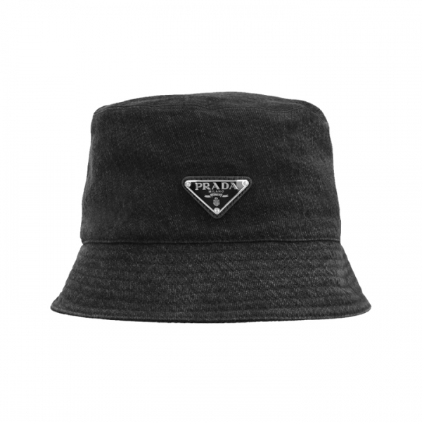 ◆당일◆25FW 삼각로고 데님 버킷햇 블랙 2HC137 12K8 F0557