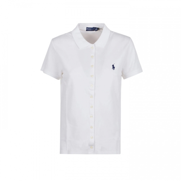 ◆당일◆26SS 포니 자수 버튼 폴로 티셔츠 화이트 211939272 002