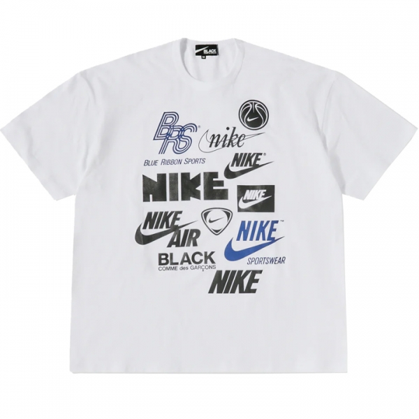◆당일◆24SS 꼼데가르송 X 나이키 로고 프린팅 티셔츠 화이트 1M-T103-052-2