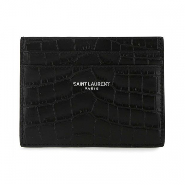 ◆당일◆25FW 로고 크로커다일 텍스처 카드지갑 블랙 375946 DZE0E 1000