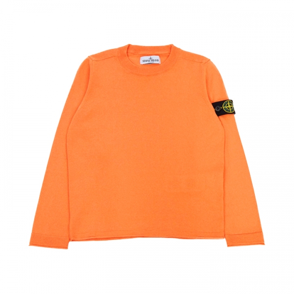 ◆키즈◆키즈 와펜 패치 크루넥 니트 오렌지 8016505B9 V0032