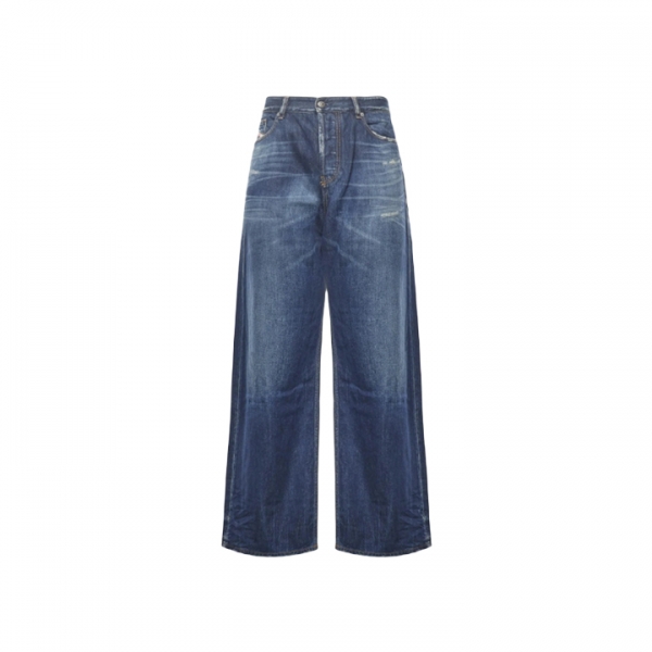 ◆당일◆25FW D-RISE 릴렉스핏 로우웨이스트 와이드 데님팬츠 블루 A06370 09M06 01