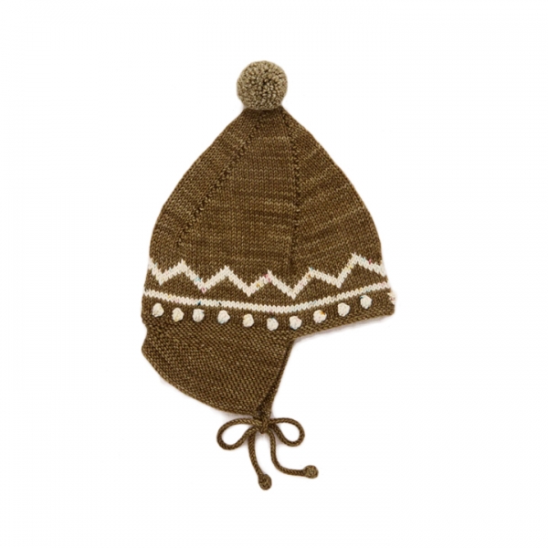 ◆키즈◆키즈 지그재그 포인트 피크 비니 브라운 K1222W25 762