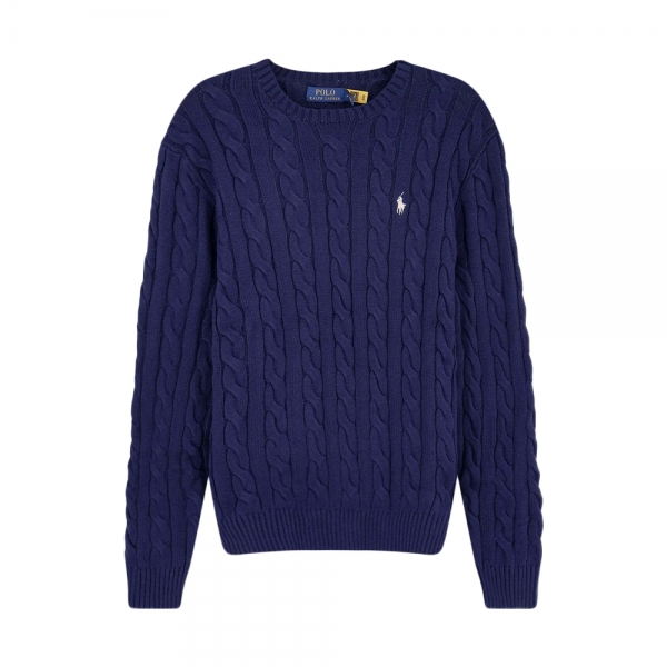26SS 포니 자수 케이블 니트 블루 710775885 536