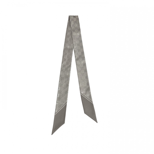 ◆당일◆26SS GG 프린트 실크 넥보우 라이트그레이 812250 3G001 1900