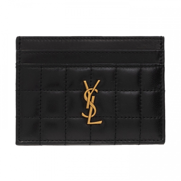 ◆당일◆25FW 금장 로고 퀄팅 카드지갑 블랙 742760 AABVP 1000