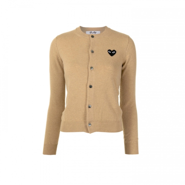 ◆당일◆25FW 블랙 하트 와펜 패치 가디건 베이지 AX-N023-051-3