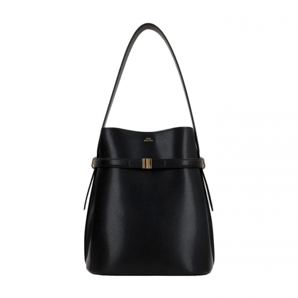 ◆당일◆26SS 벨티드 레더 버킷백 블랙 244-WAL0048-LE0025-001