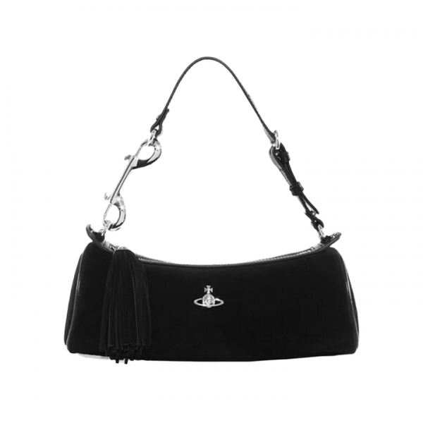 ◆당일◆26SS ORB 로고 신디 실린더 스웨이드 숄더백 블랙 4603000RW L007E N401