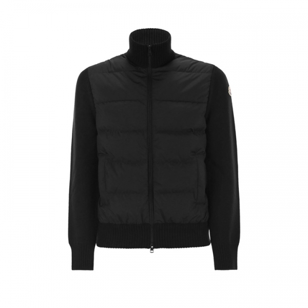 ◆당일◆25FW 로고 패치 니트 믹스 패딩자켓 블랙 9B000 40 M1131 999