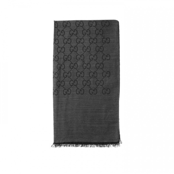 ◆당일◆25FW GG 자카드 울 실크 투톤 스카프 그레이/블랙 165904 3G646 1100