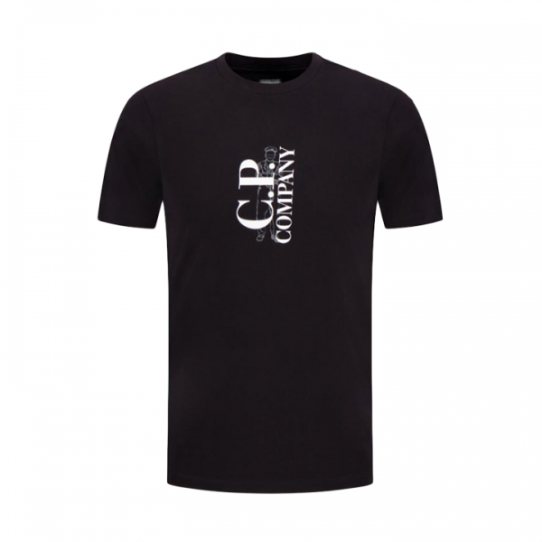 ◆당일◆26SS 버티컬 로고 프린트 반팔 티셔츠 블랙 20CMTS084A 005100W 999