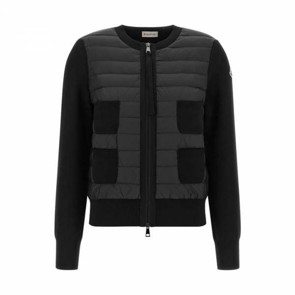 ◆당일◆25FW 로고 패치 믹스 니트 패딩 자켓 블랙 9B510 00 A9018 999