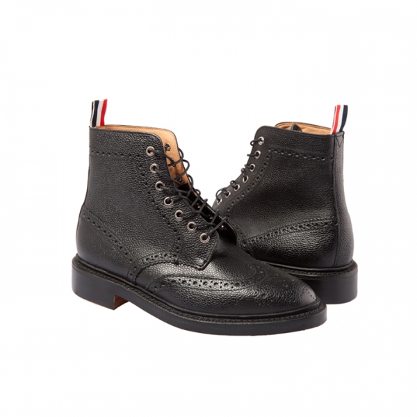 ◆15주년◆페블레더 윙팁 브로그 부츠 블랙 MFR016AP5210