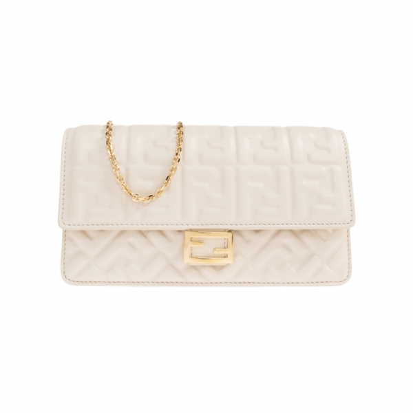 ◆당일◆25FW FF 로고 바게트 체인 월렛 숄더&크로스백 아이보리 8M0498 AAJD F0VWM