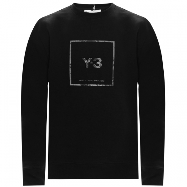 ◆12주년◆루버 스퀘어 로고 프린팅 맨투맨 블랙 GV6057