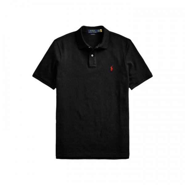 ◆당일◆26SS 레드 포니 자수 클래식핏 카라 티셔츠 블랙 710783656 020