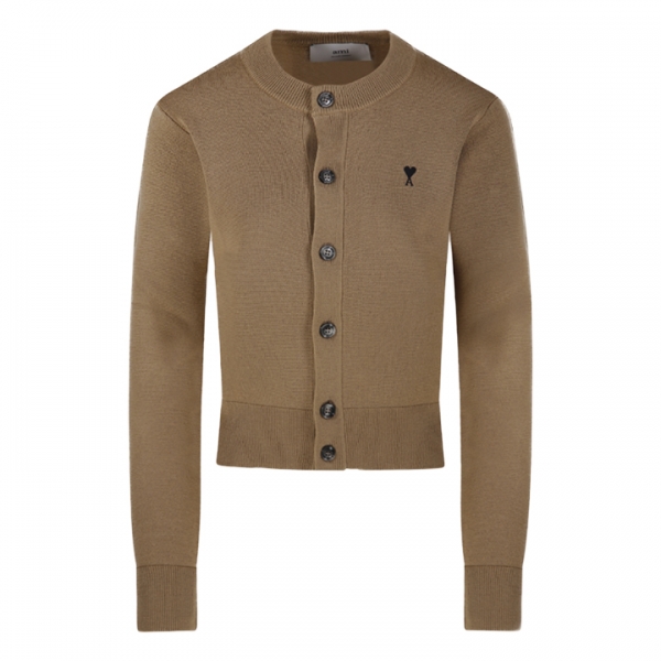 ◆당일◆26SS 스몰 하트 로고 여성 라운드넥 가디건 카멜 FKC361 001 288